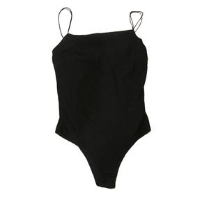 Contrast Lace Ribbed Cami Bodysuit